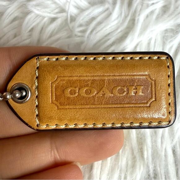 1.5" y2k COACH Vintage Fob Bag Charm Hang tag Hangtag - Picture 1 of 2